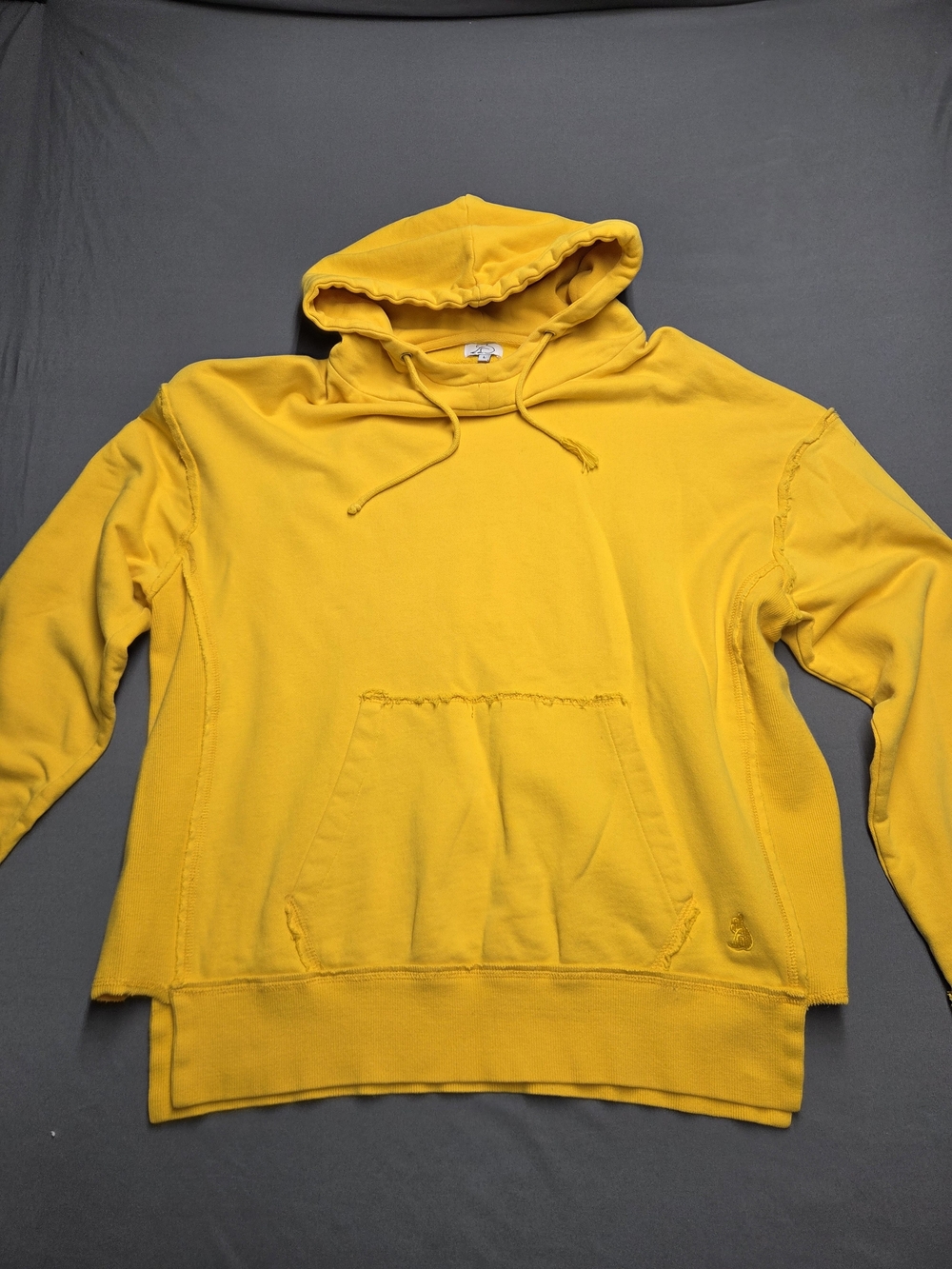 FR2 Fxxking Rabbits x Champion Yellow Deconstructed Distressed Hoodie Large L